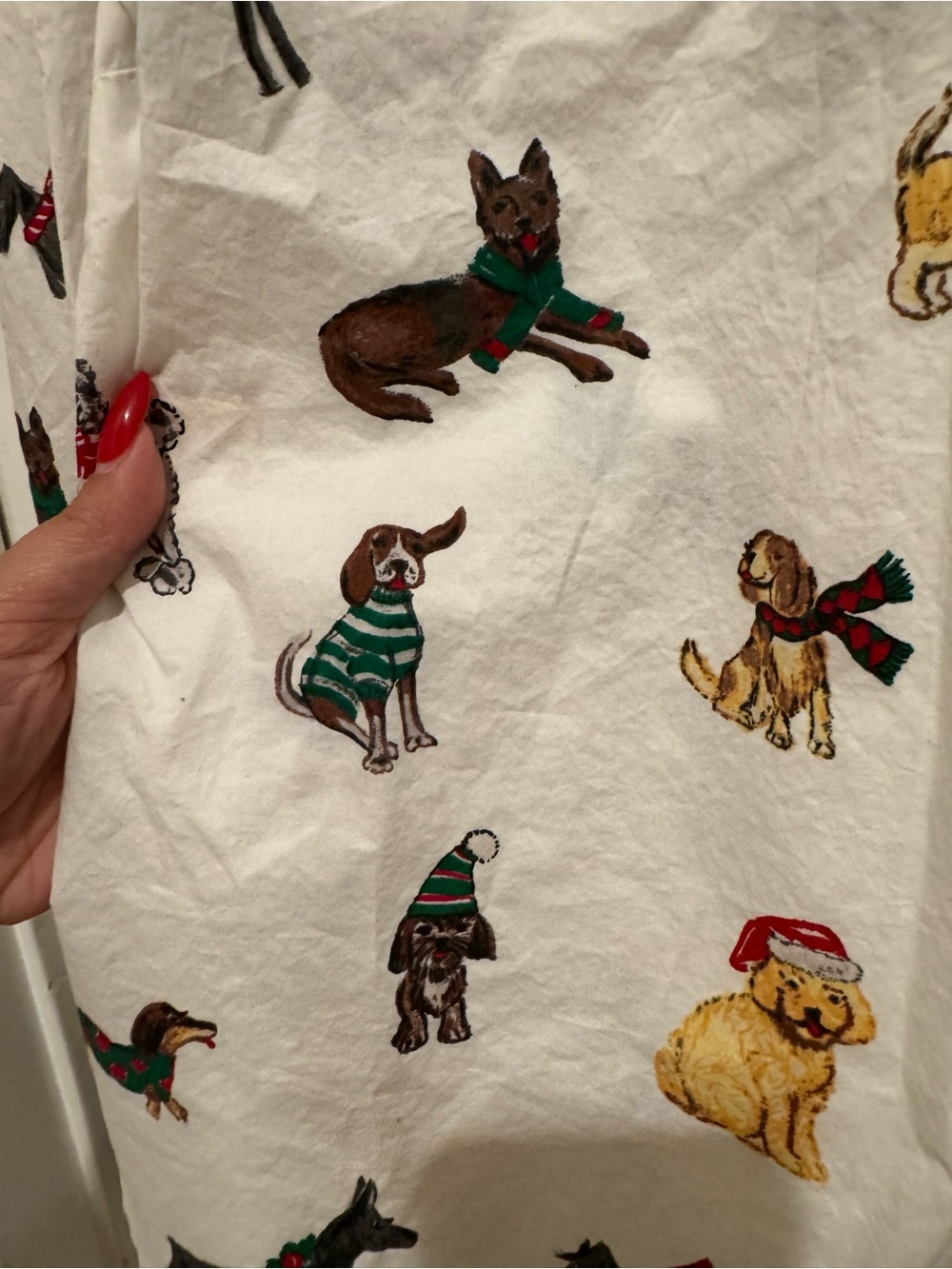 Talbots White Button-Up Shirt with Playful Dog Print - Picture 6 of 12